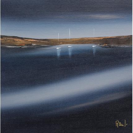 Peinture Douceur nocturne 55 par Roussel Marie-Ange et Fanny | Tableau Figuratif Huile Marine, Minimaliste