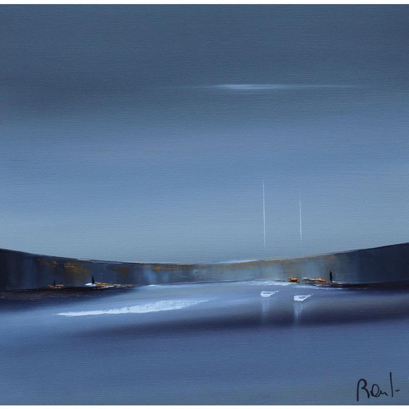 Painting Instant d'émotion 55 by Roussel Marie-Ange et Fanny | Painting Figurative Marine Minimalist Oil