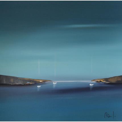 Peinture Symphonie azur 55 par Roussel Marie-Ange et Fanny | Tableau Figuratif Huile Marine, Minimaliste