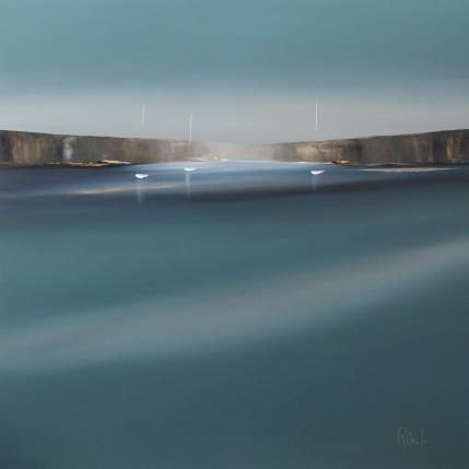 Painting Ambiance marine 55 by Roussel Marie-Ange et Fanny | Painting Figurative Oil Marine, Minimalist