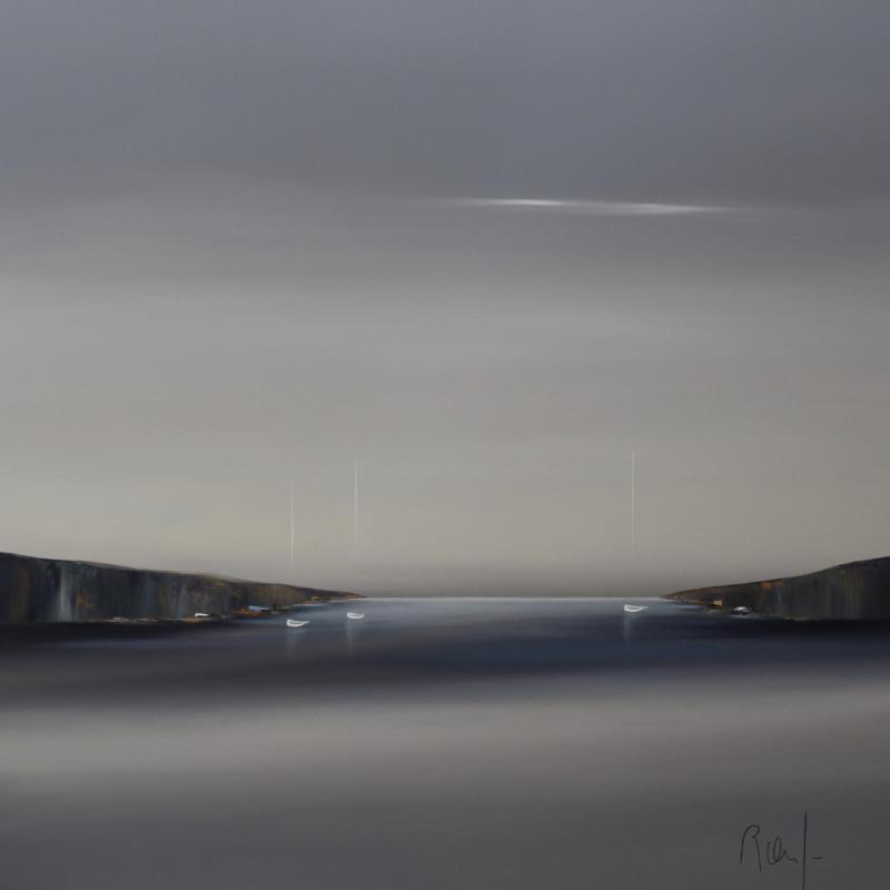 Painting Plénitude 55 by Roussel Marie-Ange et Fanny | Painting Figurative Marine Minimalist Oil