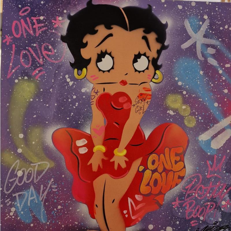 Painting Betty Boop by Lemoine Mael | Painting Pop-art Pop icons Graffiti Acrylic
