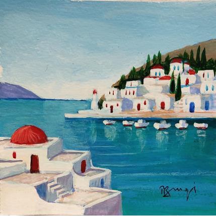 Painting Paysage Crétois AP60 by Burgi Roger | Painting Figurative Acrylic Landscapes, Nature