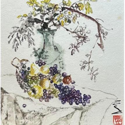 Painting Applealing grapes by Sanqian | Painting Figurative Ink, Watercolor