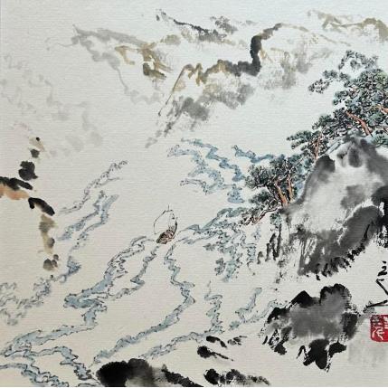 Peinture The sound of river par Sanqian | Tableau Figuratif Aquarelle, Encre