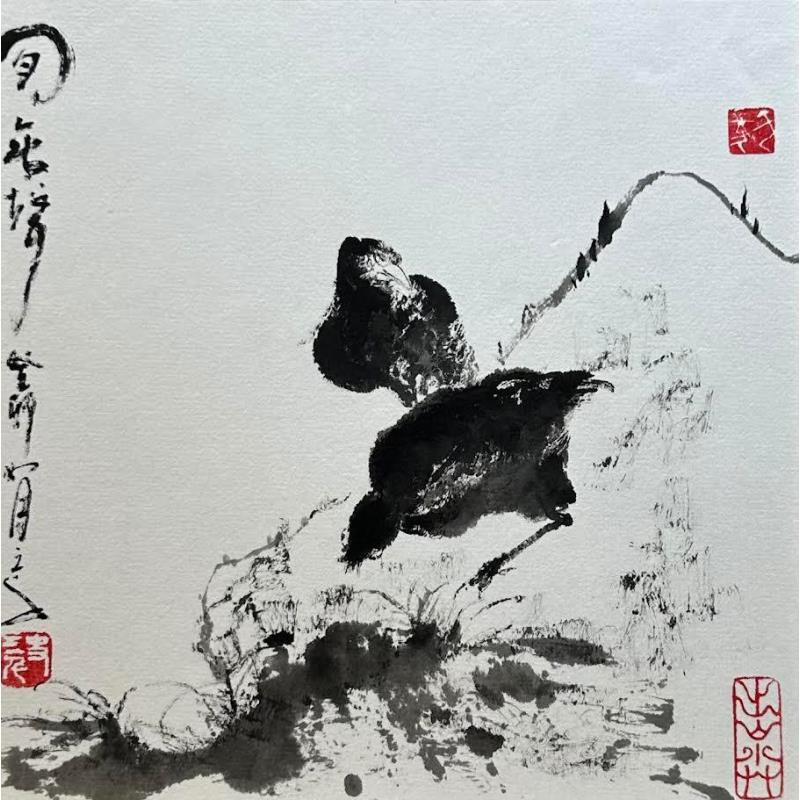 Gemälde Getting along well von Sanqian | Gemälde Figurativ Aquarell Tinte