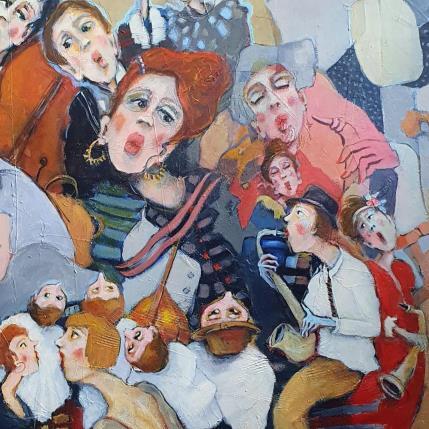 Peinture Enthousiaste soirée jazzy  par Garilli Nicole | Tableau Figuratif Acrylique Scènes de vie