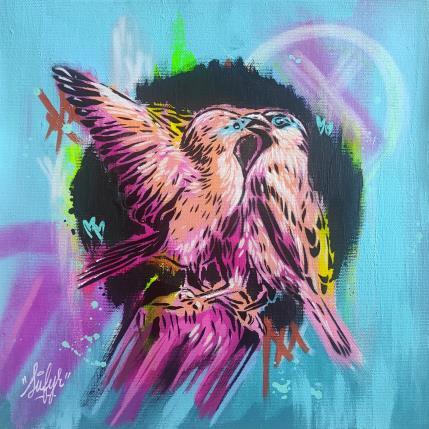 Peinture Le nid d'oiseaux par Sufyr | Tableau Street Art Graffiti, Posca Animaux