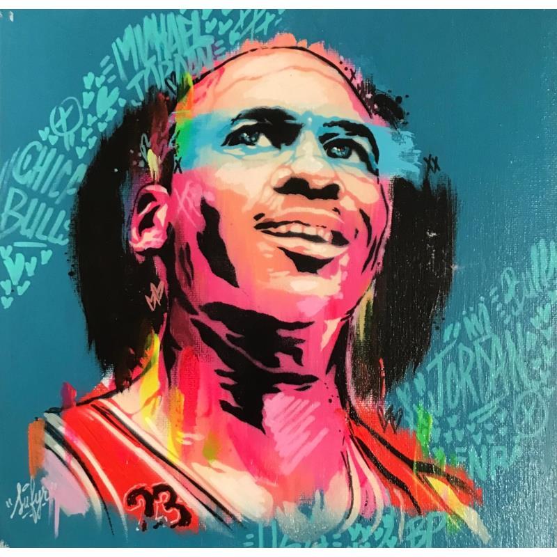Gemälde Michael Jordan  von Sufyr | Gemälde Street art Graffiti Posca