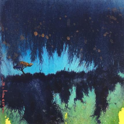 Painting Vue de ma grotte Le Pin by Langeron Stéphane | Painting Figurative Watercolor Landscapes