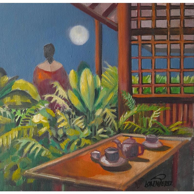Peinture Clair de lune exotique par Lorene Perez | Tableau Figuratif Huile