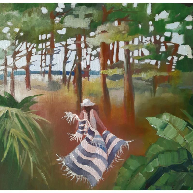 Peinture Ker Emma dernier bain par Lorene Perez | Tableau Figuratif Paysages Huile