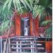 Pintura Maison rouge des iles por Lorene Perez | Pintura Figurativo Aceite
