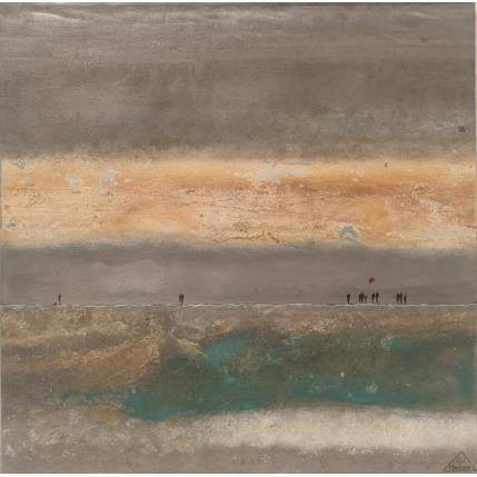 Painting Tina by Manconi Gil | Painting Figurative Metal, Upcycling Landscapes