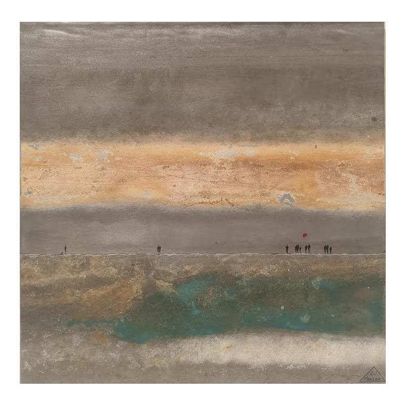 Painting Tina by Manconi Gil | Painting Figurative Landscapes Metal Upcycling