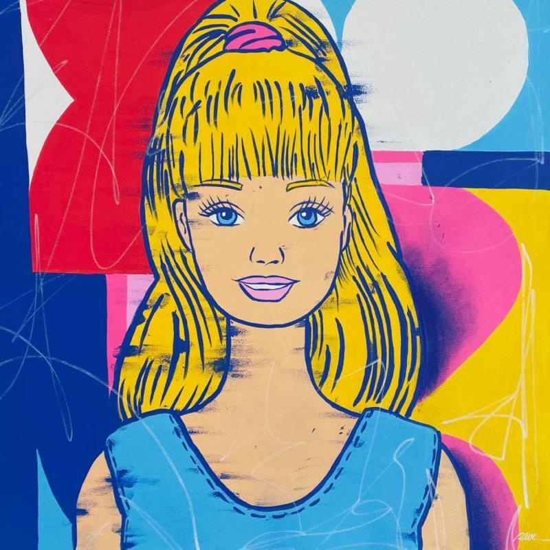 Peinture Barbie par Revel | Tableau Street Art Société Cinéma Icones Pop Acrylique Posca