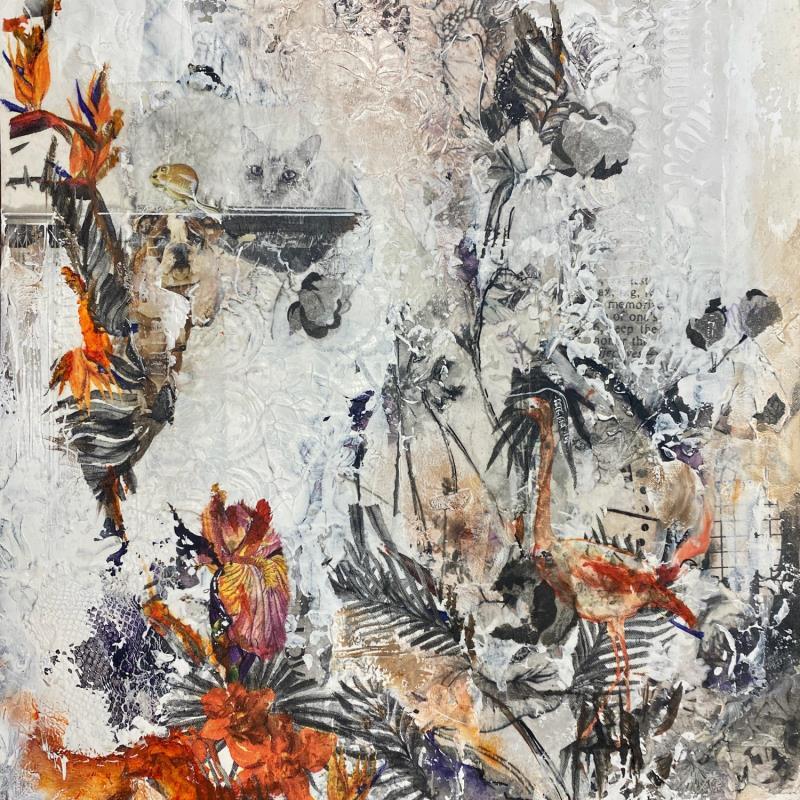 Painting Friendship by Bergeron Marie-Josée | Painting Surrealism Oil Acrylic Gluing