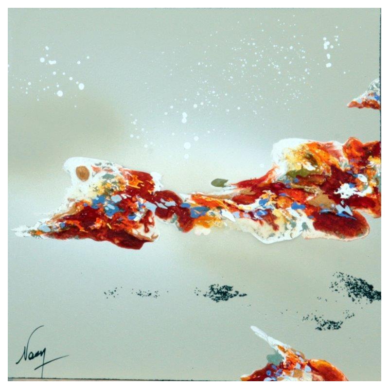 Peinture C2523 par Naen | Tableau Abstrait Minimaliste Acrylique Encre