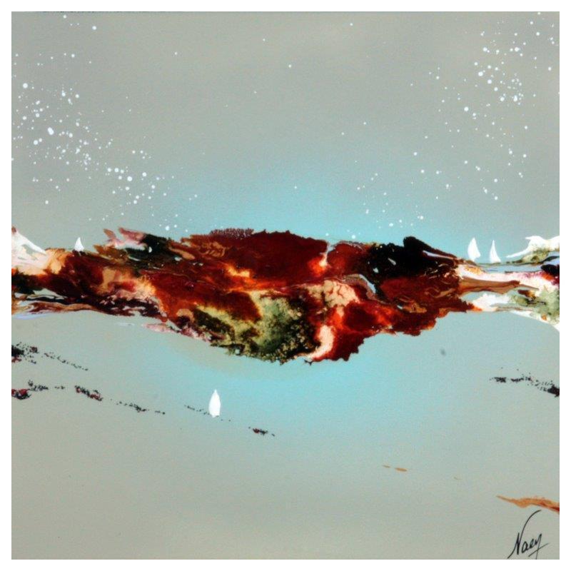 Peinture C2362 par Naen | Tableau Abstrait Minimaliste Acrylique Encre