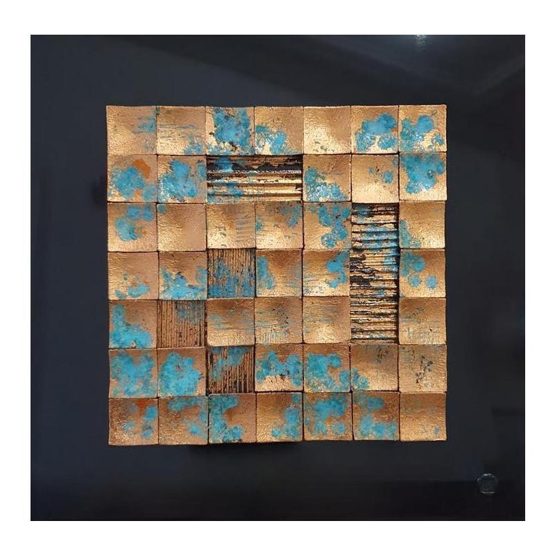 Peinture Phénix par Bauquel Véronique | Tableau Abstrait Minimaliste Bois