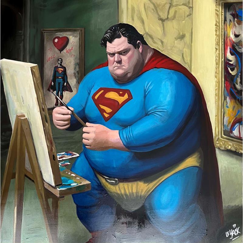 Peinture Big Superman par Le Yack | Tableau Pop-art Icones Pop Graffiti