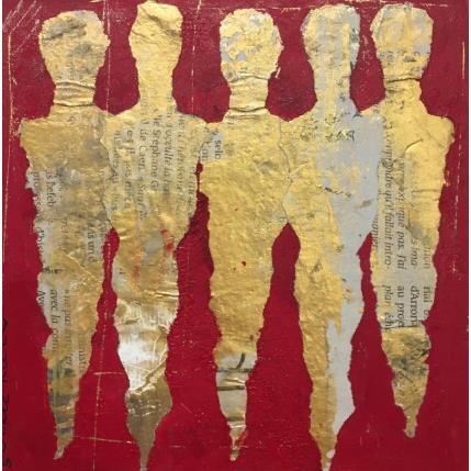 Peinture Les fées magiques par Rocco Sophie | Tableau Art Singulier Acrylique, Collage, Sable Minimaliste