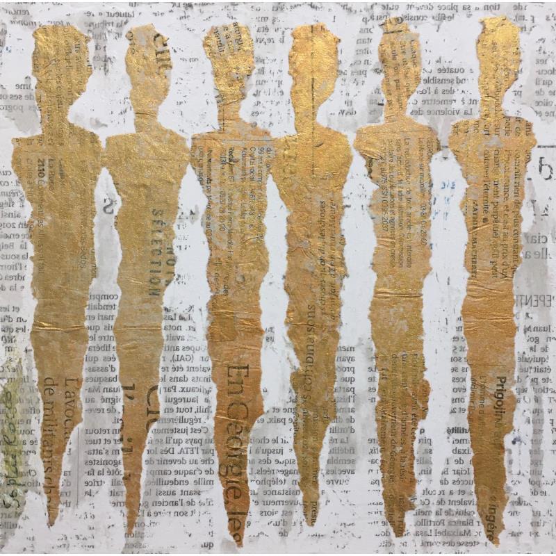 Peinture Le feux de la neige par Rocco Sophie | Tableau Art Singulier Minimaliste Acrylique Collage Sable