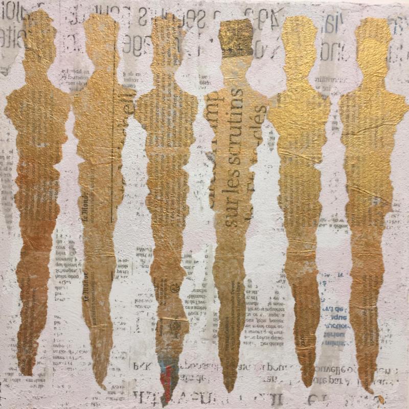 Painting Les fées de la neige by Rocco Sophie | Painting Raw art Minimalist Acrylic Gluing Sand