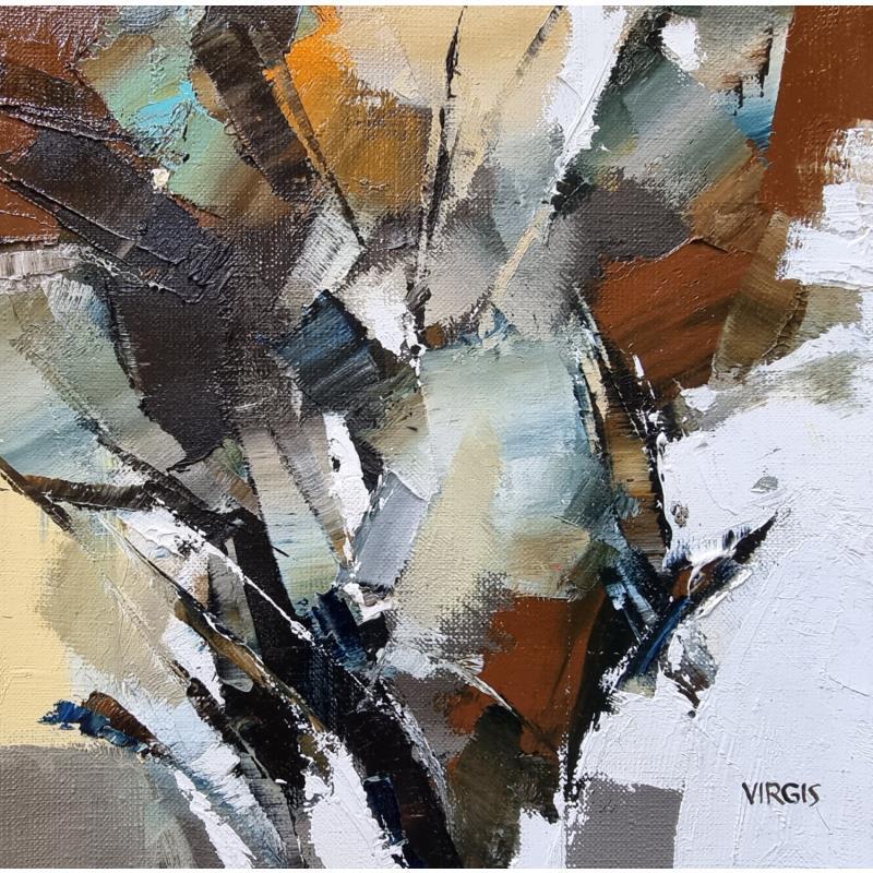 Painting Autumn tree by Virgis | Painting Abstract Minimalist Oil