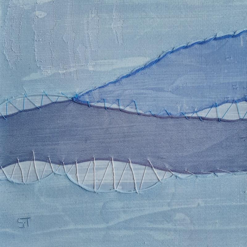 Peinture Rivage #2 par Settimia Taroux | Tableau Abstrait Minimaliste Acrylique Textile