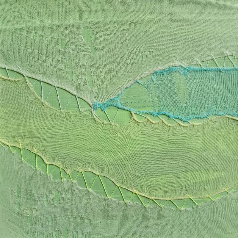 Peinture Frondaison #1 par Settimia Taroux | Tableau Abstrait Acrylique Textile