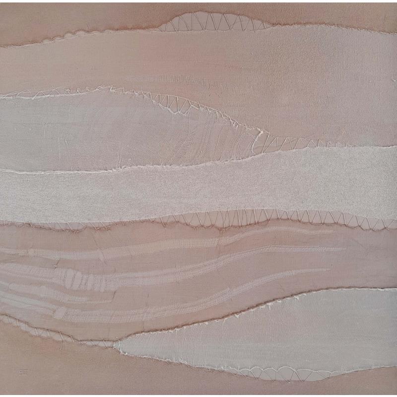 Gemälde Contrée # 2 von Settimia Taroux | Gemälde Abstrakt Landschaften Acryl Textil