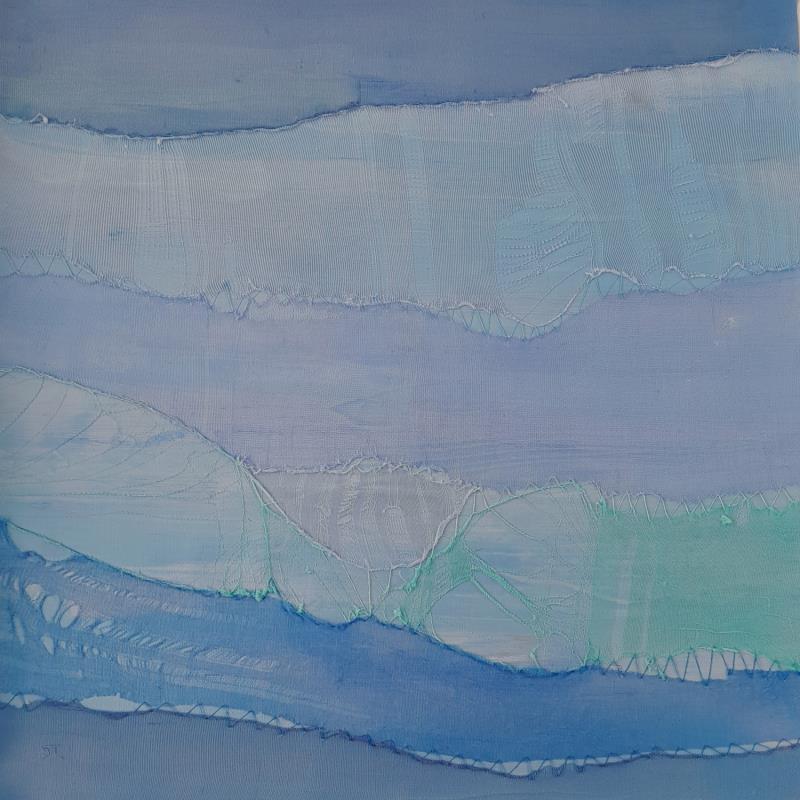 Painting Marine # 8 by Settimia Taroux | Painting Abstract Landscapes Acrylic Textile