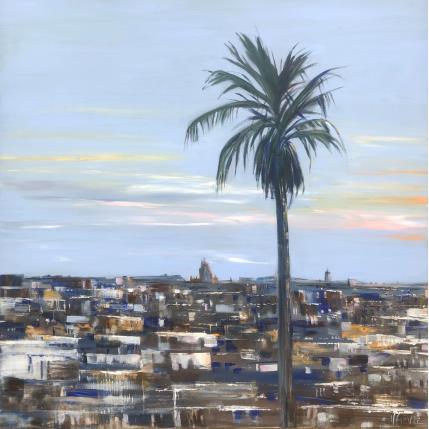 Peinture Douce soirée d'été par Fièvre Véronique | Tableau Figuratif Acrylique Paysages, Urbain