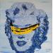 Gemälde Marilyn anonyme Bleu  von Wawapod | Gemälde Pop-Art Pop-Ikonen Acryl Posca