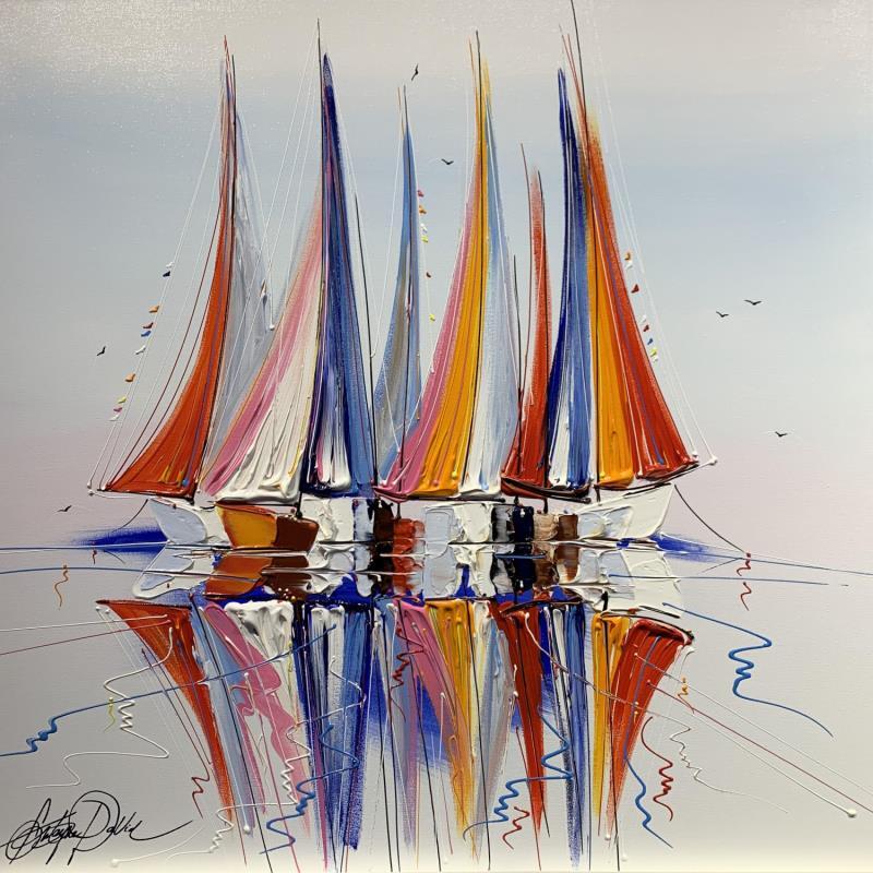 Painting Reflets célestes en mer by Fonteyne David | Painting Figurative Acrylic