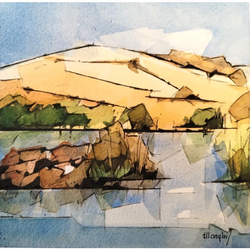 Peinture En Egypte 3 par Langlois Jean-Luc | Tableau Figuratif Paysages Aquarelle