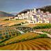 Painting AP63 VILLAGE ANDALOU by Burgi Roger | Painting Figurative Landscapes Urban Nature Acrylic
