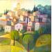 Peinture AP84 VILLAGE SICILIEN par Burgi Roger | Tableau Figuratif Urbain Nature Architecture Acrylique