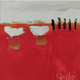 Painting Les barques by Shelley | Painting Abstract Oil Landscapes, Minimalist