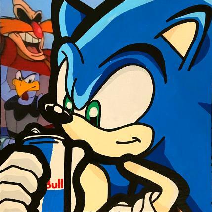 Peinture Sonic Redbull par Kalo | Tableau Pop-art Collage, Graffiti, Posca Icones Pop