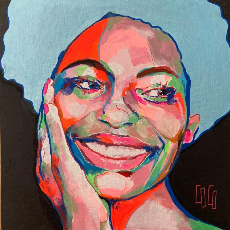 Peinture Conversations silencieuses : Viébelle par Coco | Tableau Figuratif Portraits Acrylique