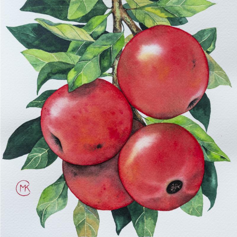 Peinture Pommes d'amour par Kuprina Carle Maria | Tableau Figuratif Paysages Nature Natures mortes Aquarelle