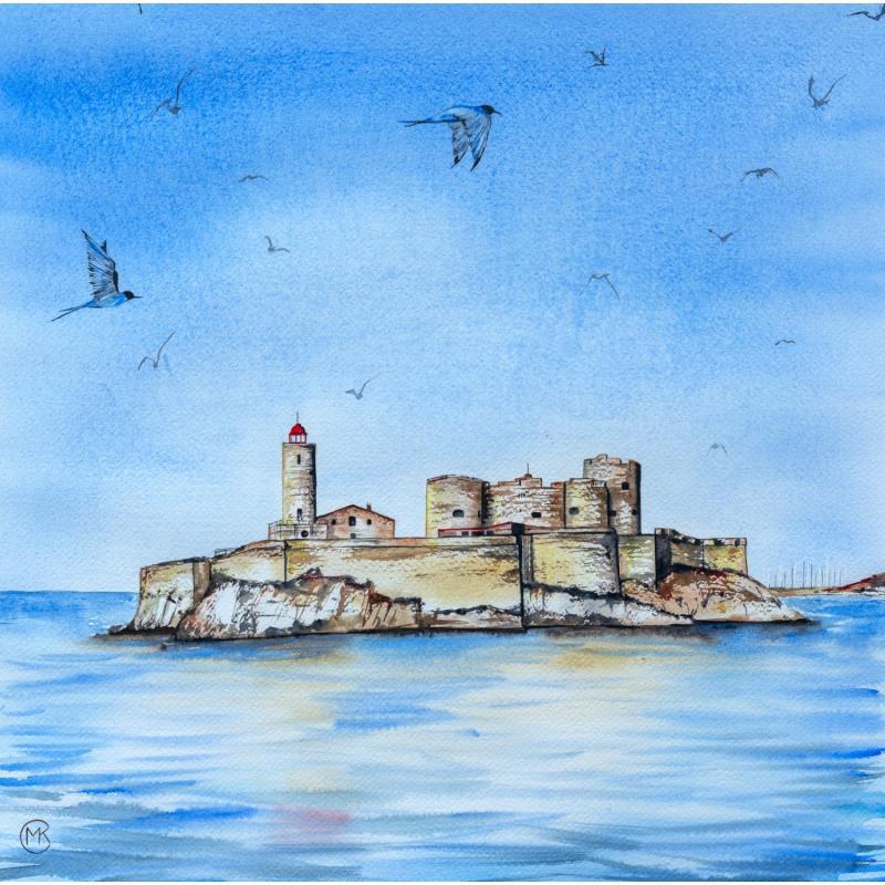 Gemälde Mon Marseille von Kuprina Carle Maria | Gemälde Figurativ Landschaften Marine Natur Aquarell