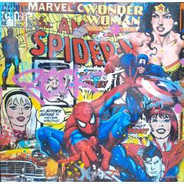 Gemälde Super comics von Novarino Fabien | Gemälde Pop-Art Pop-Ikonen