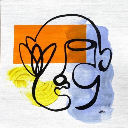 Painting Bouddha by Elliot Clara | Painting Figurative Acrylic, Ink Portrait