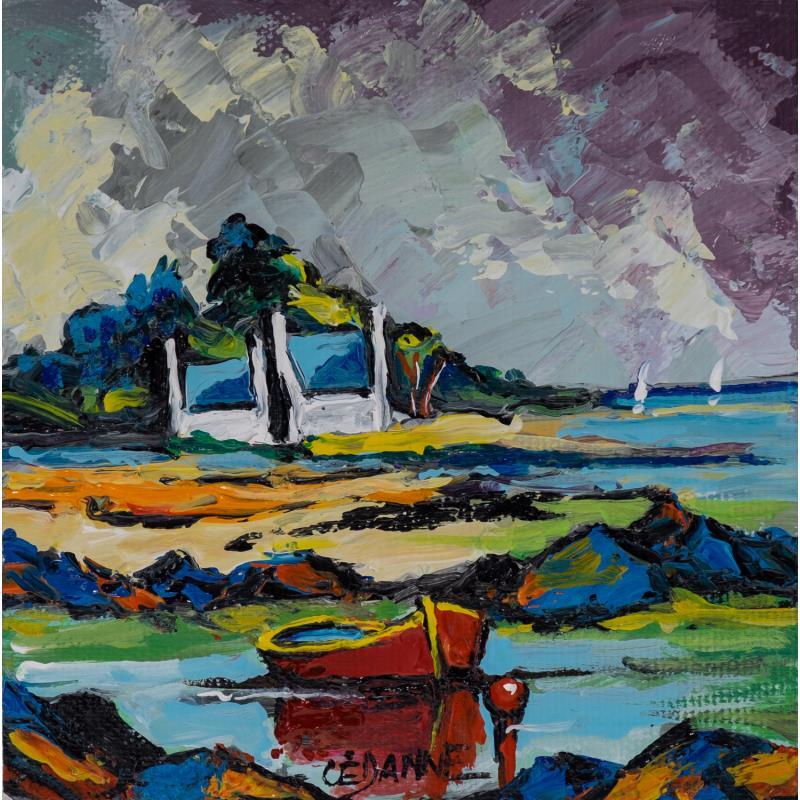 Peinture Ciel gris en Bretagne par Cédanne | Tableau Figuratif Paysages Marine Huile Acrylique