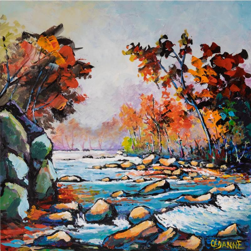 Peinture Soleil du matin en automne par Cédanne | Tableau Figuratif Paysages Huile Acrylique