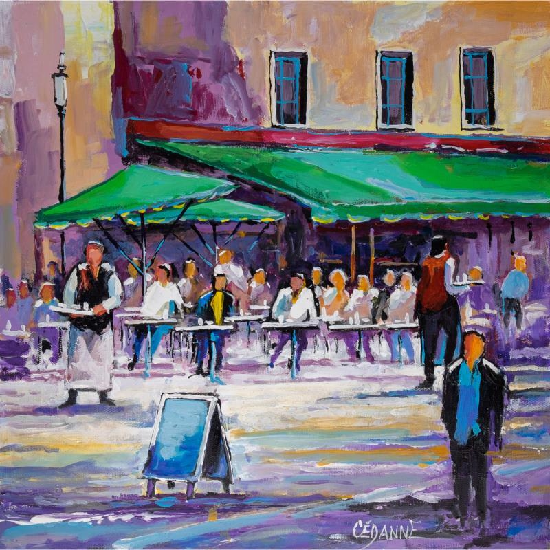 Pintura Les garçons de café por Cédanne | Pintura Figurativo Paisajes Urbano Life style Aceite Acrílico
