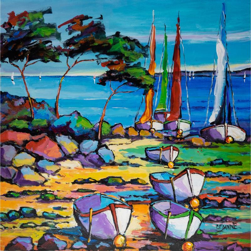 Peinture Marée basse par Cédanne | Tableau Figuratif Paysages Marine Huile Acrylique